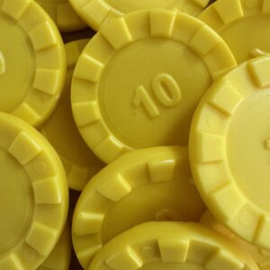 Number Stacks Stacking Counters - 100 x Yellow '10'